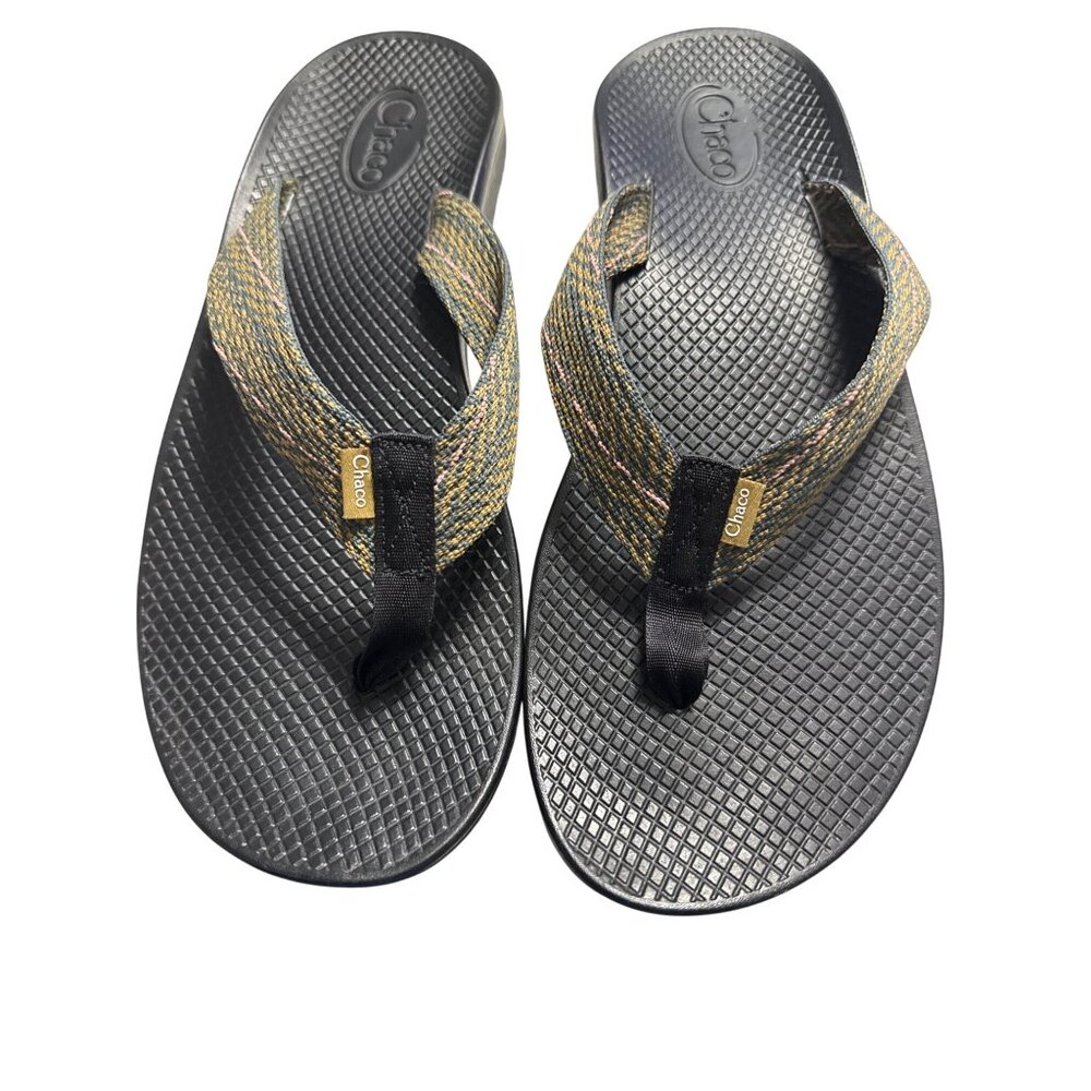 Chaco Womens Flip-Flops Size W12 Black & Multicolor Straps Arch Support Sandals